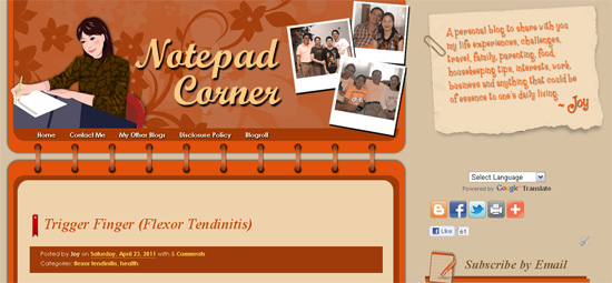 Blog Design: Notepad Corner