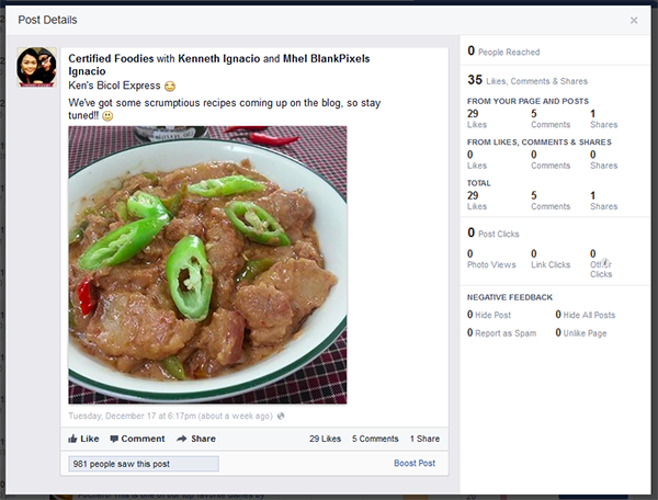 Quickly view details on reach for each post